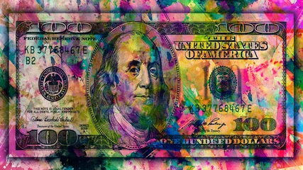 Foto op Plexiglas geld op een muur © reznik_val