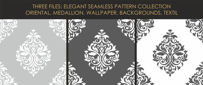 Seamless elegant and classic pattern. Vector illustration.