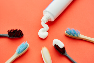 Oral care products, toothbrushes, toothpaste tube