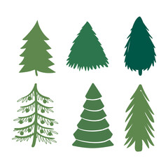 Christmas Tree Icons Set. Vector Illustration eps10