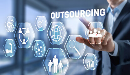 Outsourcing 2021 Human Resources Business Technology Concept
