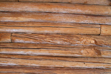 Texture. The wall of an old wooden house.