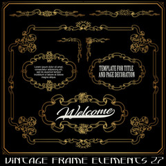 Vector set frame and border design elements