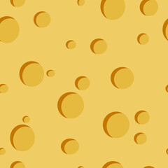 Cheese with holes. Seamless pattern for fabrics, pillows, textiles, bedding, towels. Vector graphics.
