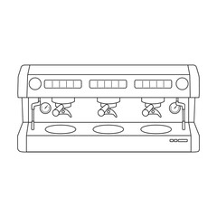 Coffee machine vector outline icon. Vector illustration maker on white background. Isolated outline illustration icon of coffee machine .