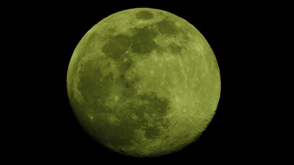 Zoom photo of full moon as seen at night