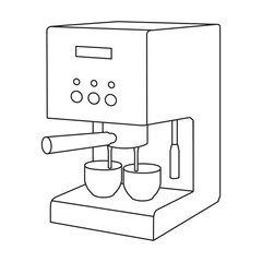 Coffee machine vector outline icon. Vector illustration maker on white background. Isolated outline illustration icon of coffee machine .