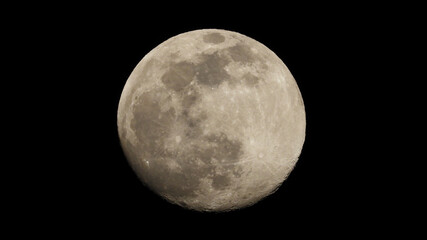 Obraz na płótnie Canvas Zoom photo of full moon as seen at night