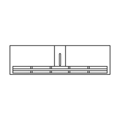 Air conditioner vector outline icon. Vector illustration condition on white background. Isolated outline illustration icon of air conditioner, .