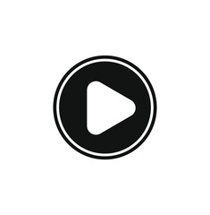 The round black video starts icon. Play icon.