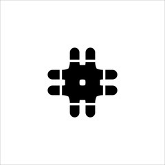 Fototapeta premium Hashtag flat icon. Simple style social media poster background symbol. Logo design element. T-shirt printing. Vector for sticker.