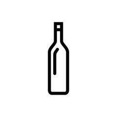 Wine bottle glass outline icon. Minimal line design. Vector illustration. icon isolated on white background.