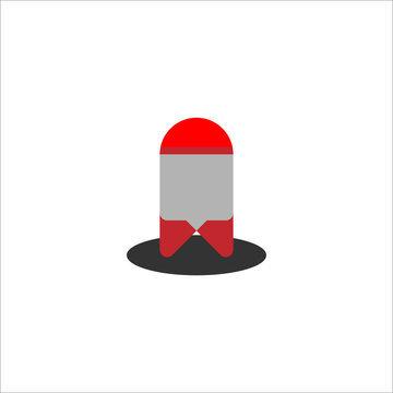 Rocket flat icon. Simple style fast speet poster background symbol. Logo design element. T-shirt printing. Vector for sticker.