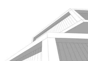 Fototapeta premium modern building architectural 3d illustration