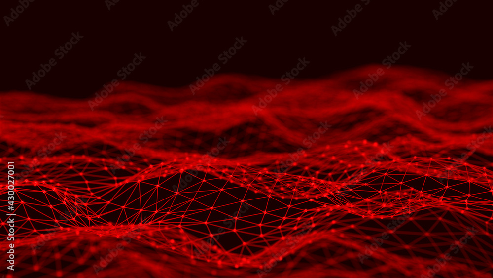 Poster Digital technology background. Network connection. Futuristic background for presentation design. 3d rendering.