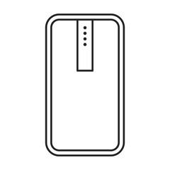 Power bank vector outline icon. Vector illustration power bank on white background. Isolated outline illustration icon of charger.