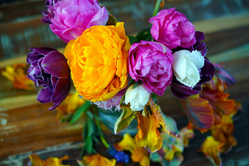 Fototapeta na wymiar Blumenstrauß, Tulpenstrauß, Blumen, Tulpen
