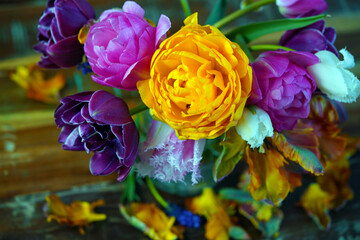 Blumenstrauß, Tulpenstrauß, Blumen, Tulpen