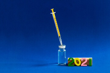 Mass vaccination in 2021 concept.
