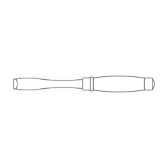 Chisel vector outline icon. Vector illustration tool on white background. Isolated outline illustration icon of chisel .