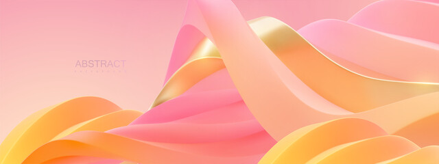 Abstract background with futuristic curvy landscape