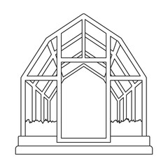 Greenhouse vector outline icon. Vector illustration greenhouse on white background. Isolated outline illustration icon of glasshouse .