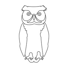 Owl vector outline icon. Vector illustration bird on white background. Isolated outline illustration icon of owl .
