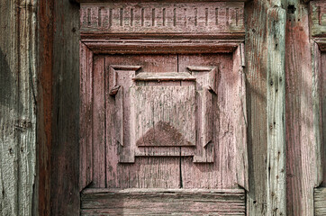 old wooden wall of vintage house with decor