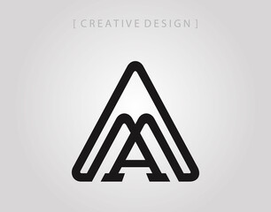 Initial A logo vector. Abstract Triangle letter A  logo icon design template.
