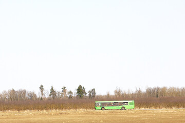 commuter bus carries passengers