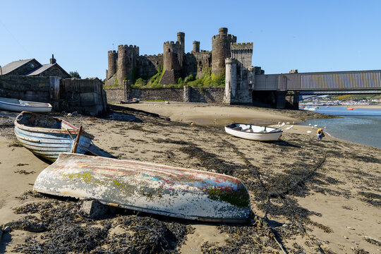 Conway Castle North Wales And Beach