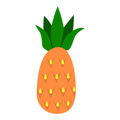 Pineapple isolated on a white background. Vector illustration