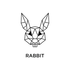 Rabbit with polygon style design vector template