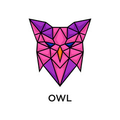 Owl with polygon style design vector template