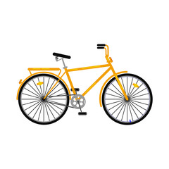 Fototapeta na wymiar Bicycle. Vector image of a bicycle. Yellow bicycle on a white background.