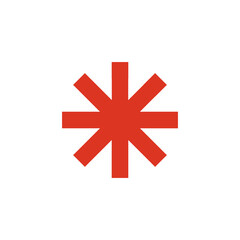 Asterisk icon. Asterisk sign. Flat icon of asterisk isolated on white background. Vector illustration.