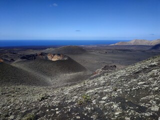 Casual view on the volcanic nature of the Tinajo, Las Palmas, Canary Islands, Spain