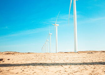 wind turbine on the beach