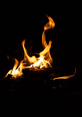 fire in the fireplace