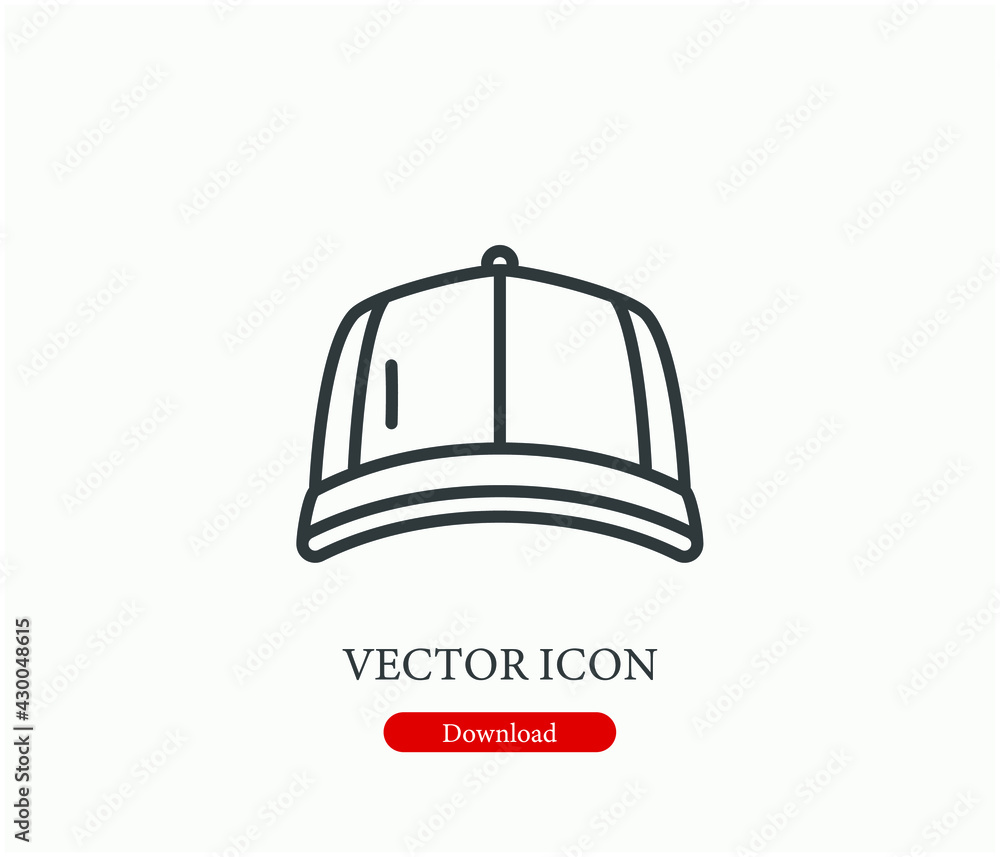 Aufkleber cap vector icon. editable stroke. linear style sign for use on web design and mobile apps, logo. sym