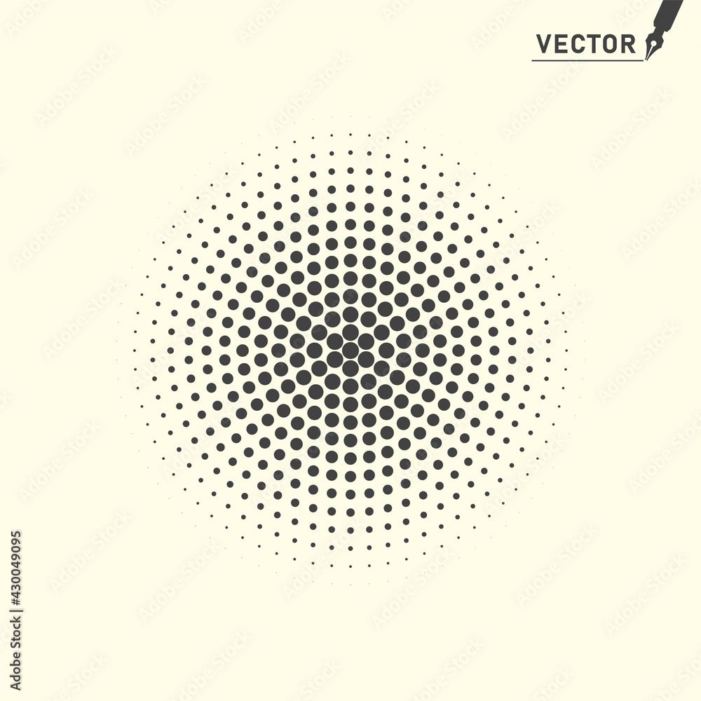 Poster halftone. round simple, retro overlay element, pattern on isolated light background. vector illustra
