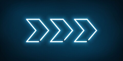 Vector realistic isolated neon sign of Arrow logo decoration and template covering on the blue background.