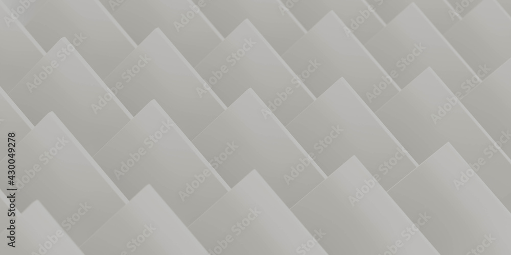 Aufkleber white abstract geometric shape pattern square 3d render illustration