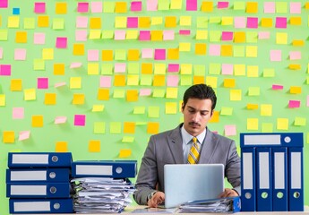 Businessman having trouble with his priorities