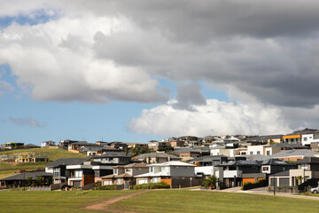 Australian residential housing development on hillside.