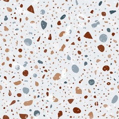 Terrazzo seamless pattern. Earthy classic flooring