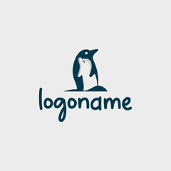Penguin logo design template premium