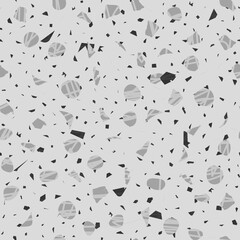 Terrazzo seamless pattern. Black and white classic