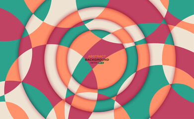 Obraz premium Abstract colorful contrasting circle arrangement background. Applicable for flyer, poster, cover design. Vector illustration