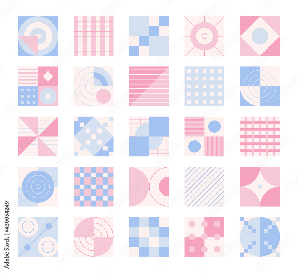 Poster pattern design made of garden and square shapes. simple pattern design template.